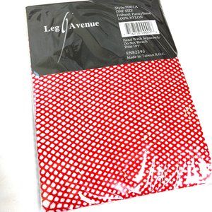 LEG AVENUE Red  Fishnet Vtg Pantyhose #9001A